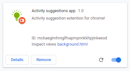 google chrome extension activity suggestion.